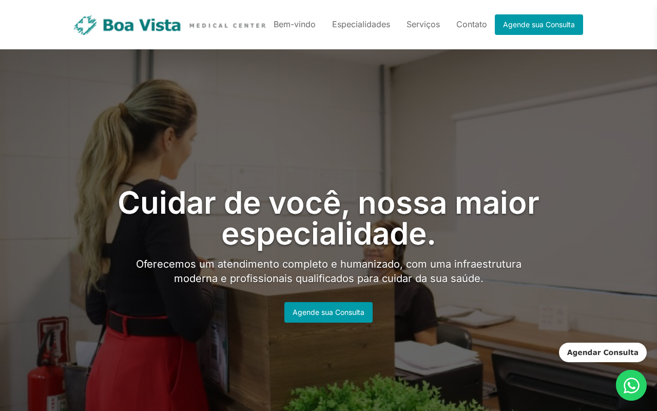 Screenshot do site Boa Vista Medical Center
